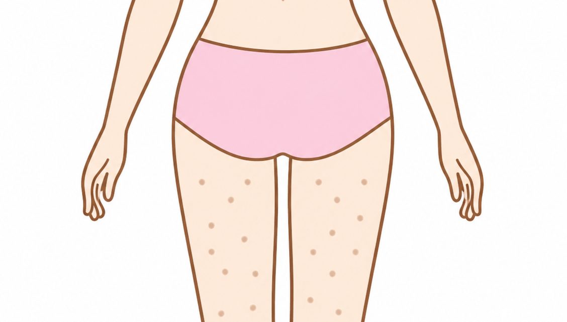 皮膚が凸凹になる