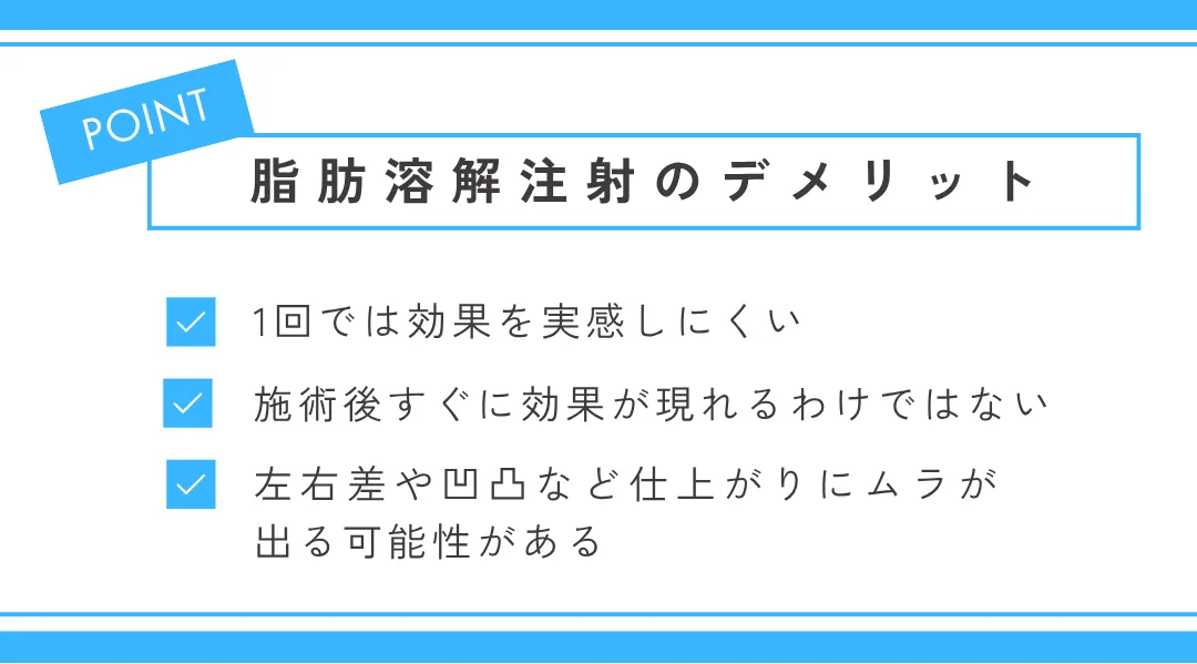 脂肪溶解注射の後悔に繋がりやすいデメリット