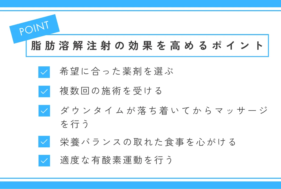 脂肪溶解注射の効果をしっかりと出すためのポイント