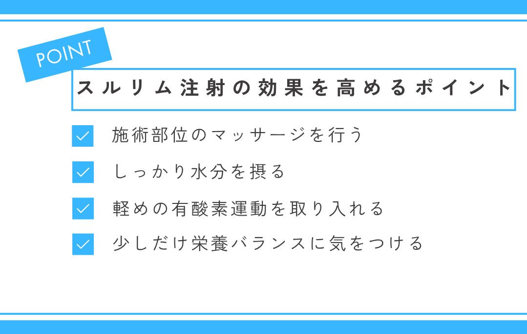スルリム注射の効果を高めるポイント