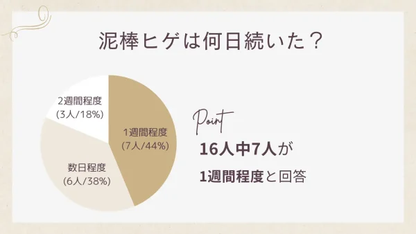 泥棒ヒゲは何日続いた期間の調査